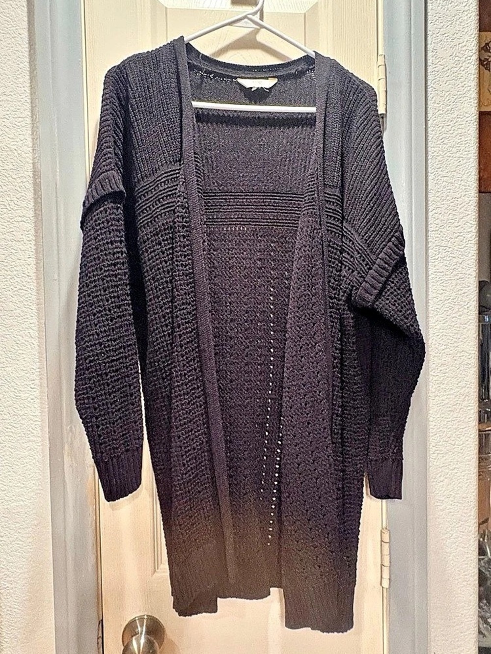 Lerra & Sky Open Front Knit Cardigan in Black